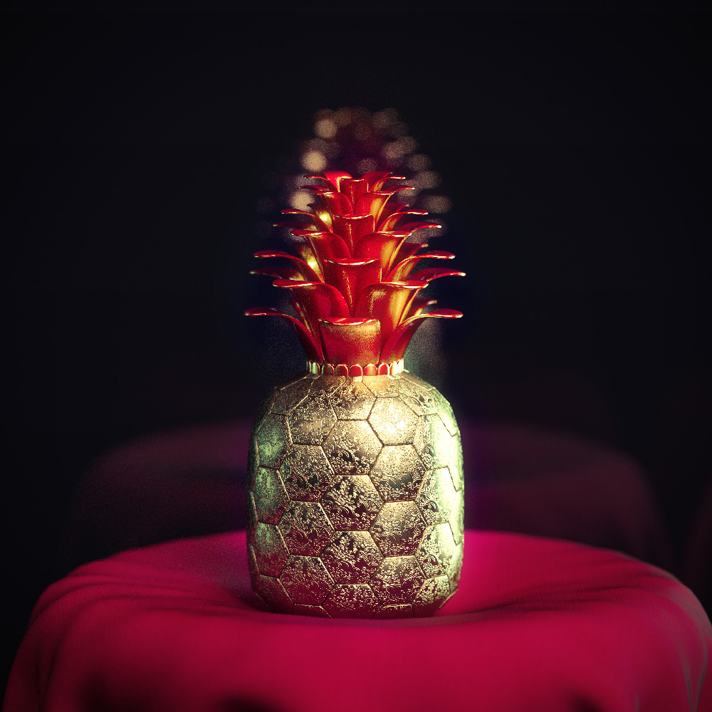 Luxurious golden pineapple