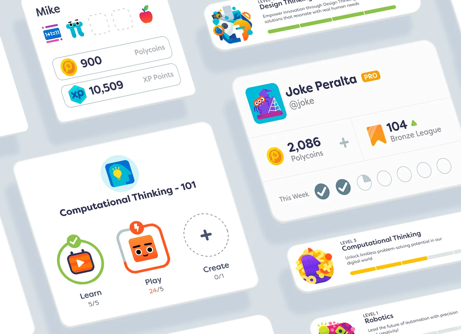 visual design for ui cards utilized in user interfaces