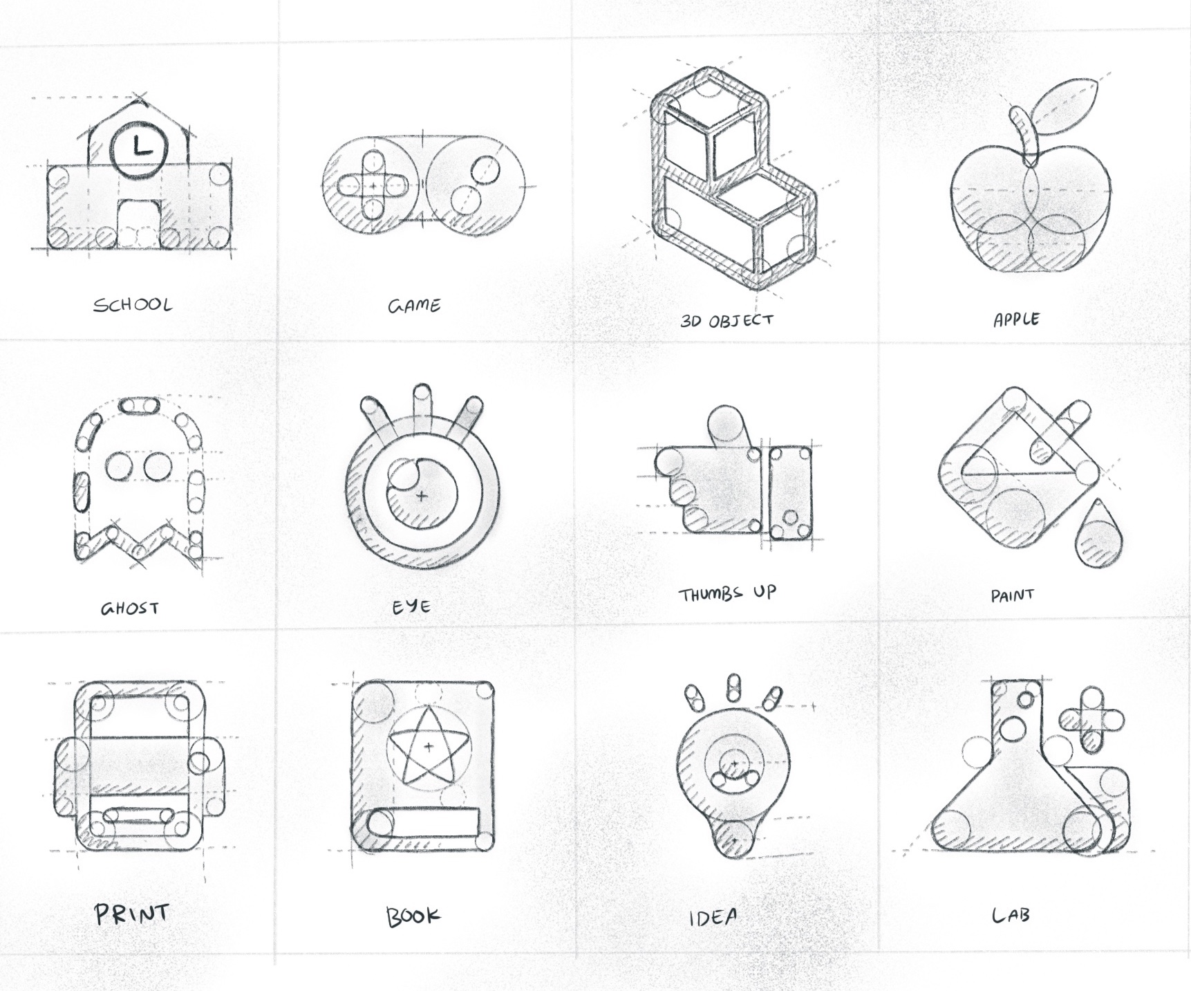 Icons Sketch for an education app